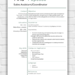 Sales Assistant CV Template