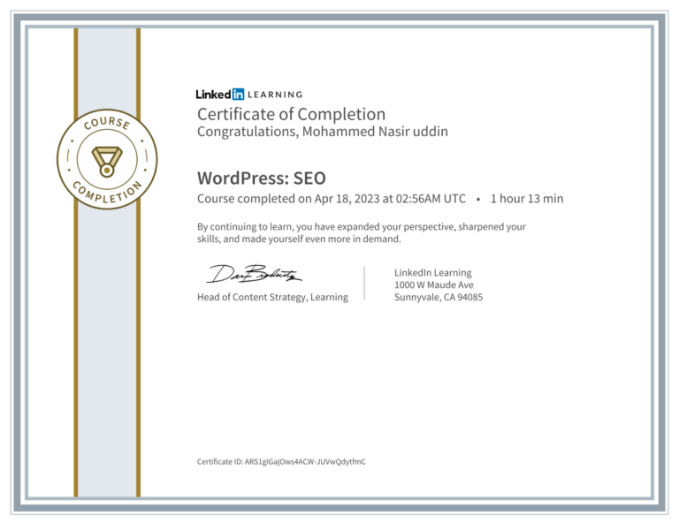 staffordshire best SEO agency certificate